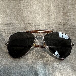 Pilot Sunglasses with Brow Bar and Glass